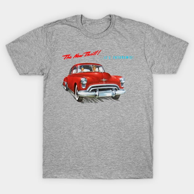 IT'S FUTURAMIC - NEW OLDSMOBILE - advert T-Shirt by Throwback Motors